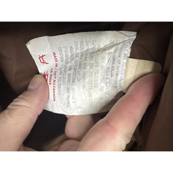 Vintage Club International Down Parka Beige Fur Trim Hood Canada Made Men L - Picture 10 of 10